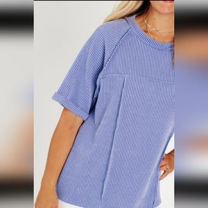 NWOT Blumin Apparel Denim colored top size small